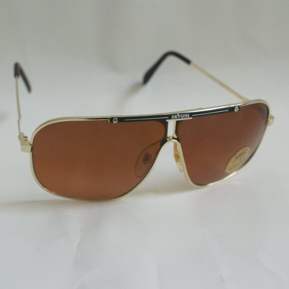 NWT TruVintage 90's Navigator style w/ Copper lens tech "De'Vons" logo Sunglass - Picture 4 of 5